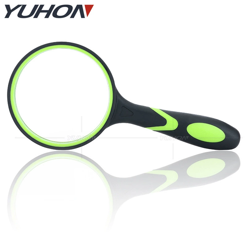 Прямая поставка с завода HD 10x портативная резиновая ручка увеличительное стекло для пожилых людей обслуживание чтения увеличительное стекло многоразмерное опционально