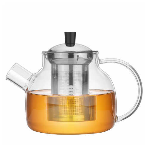 Tea water separation filter teapot thickened glass teapot set heat-resistant teapot transparent flower and fruit teapot set