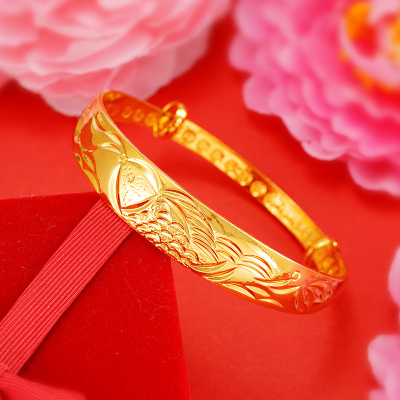 Pulseras vietnamitas de oro de arena para mujeres que no se desvanecen durante mucho tiempo, joyas de imitación de cobre dorado, puestos callejeros del mercado nocturno, pulseras populares de productos pequeños