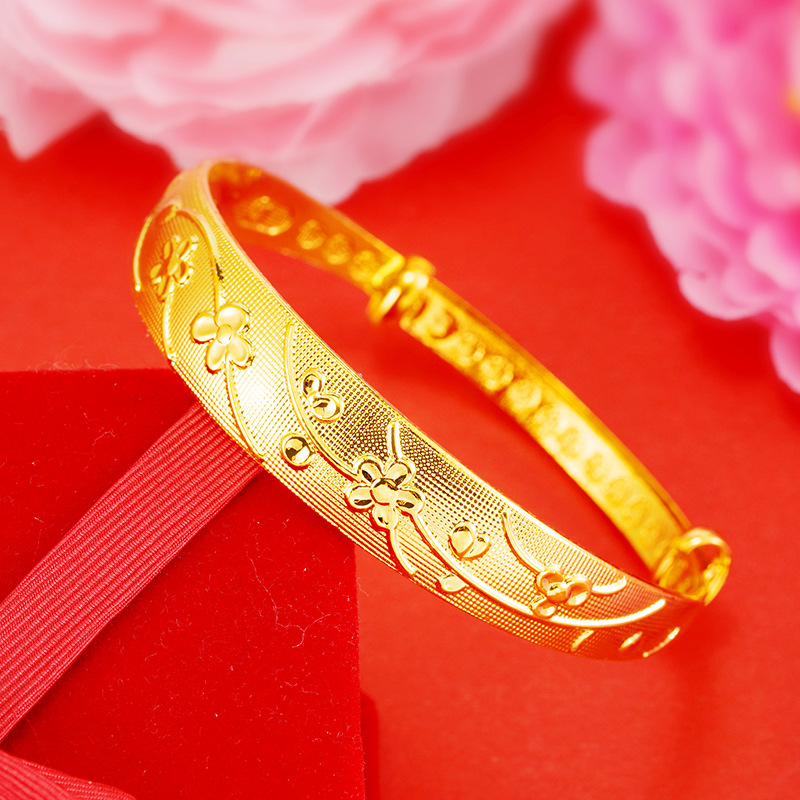 Pulseras vietnamitas de oro de arena para mujeres que no se desvanecen durante mucho tiempo, joyas de imitación de cobre dorado, puestos callejeros del mercado nocturno, pulseras populares de productos pequeños