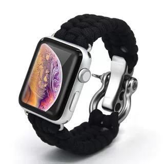 适用苹果表带 iWatch 10 9 8代户外伞绳尼龙运动防汗替换编织腕带