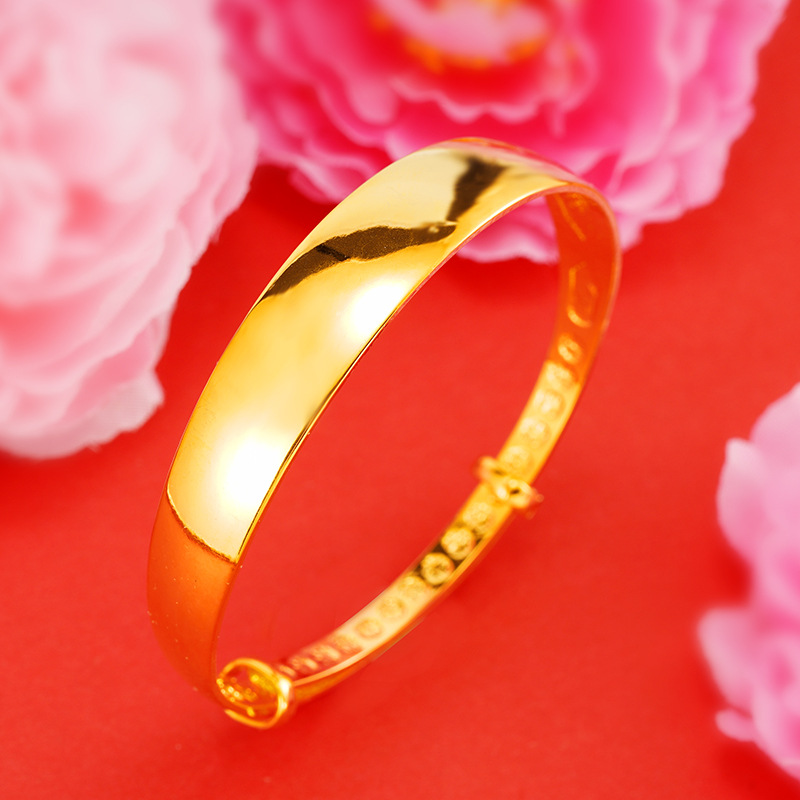 Pulseras vietnamitas de oro de arena para mujeres que no se desvanecen durante mucho tiempo, joyas de imitación de cobre dorado, puestos callejeros del mercado nocturno, pulseras populares de productos pequeños