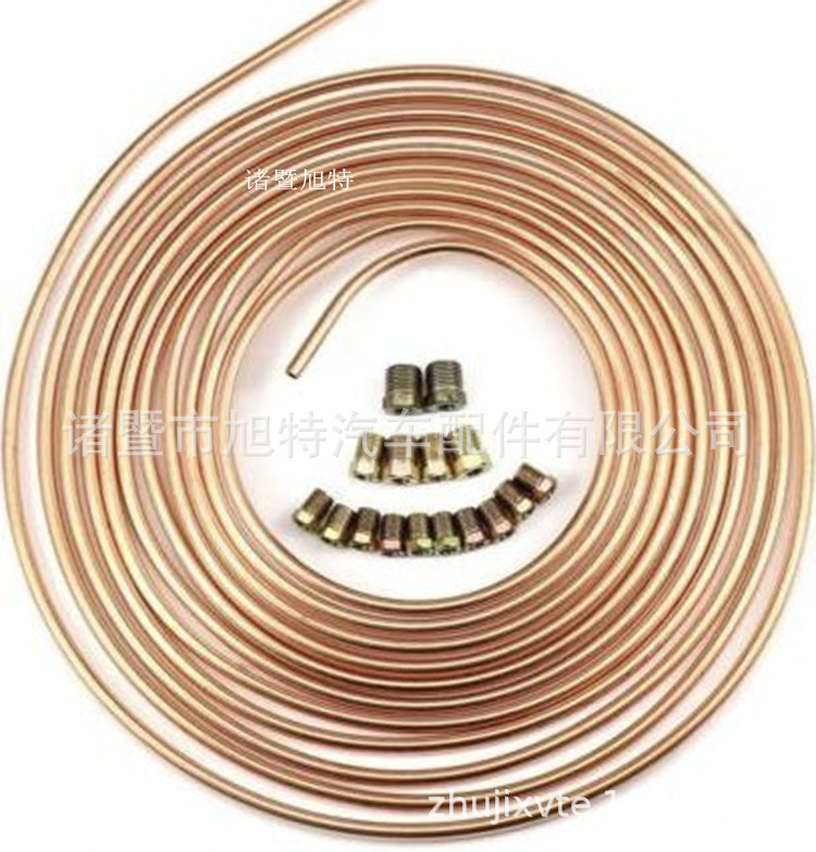 无 Gold Silver 16 Fittings Copper Plated Iron Tube 3/16 OD 0.7mm Wall 25ft (Other brake systems) - copper-plated-gold-16-fittings