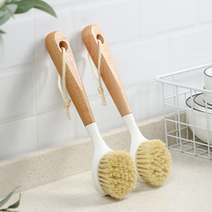 Beech pot brush, household kitchen long-handled pot brush, does not hurt the pot, does not stick to oil, dishwasher brush, stovetop decontamination cleaning brush