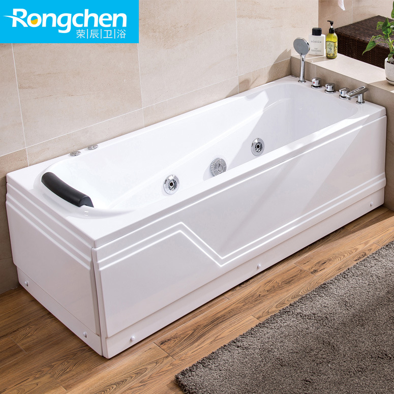 Rongchen Bathroom Surf Massage Freestanding Classic Skirt Bathtub Adult Home Hotel Acrylic Bathtub