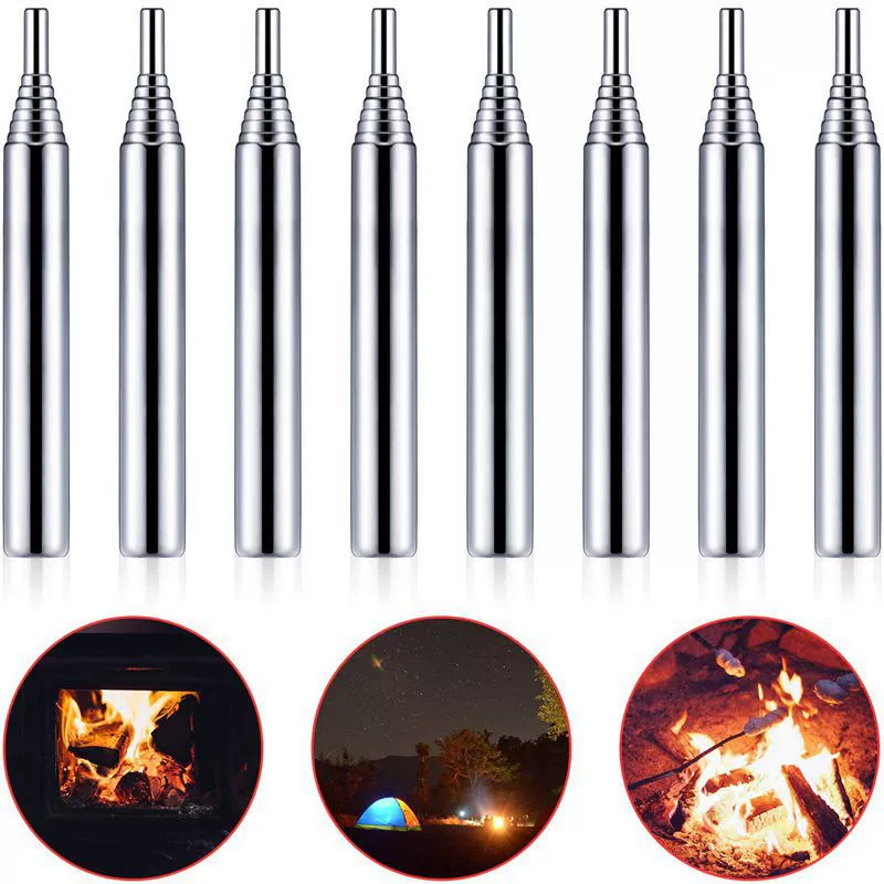 Outdoor Camp Fire Tools Convenient Stainless Steel Polying Fire Broken Blow Fire Beet Pocket Bellow