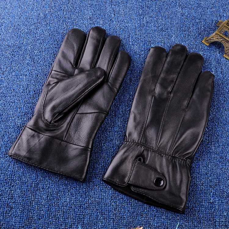 Otoño e Invierno real de piel de oveja de los hombres al aire libre de equitación forrado de lana engrosada patchwork guantes de piel de oveja de las mujeres al por mayor