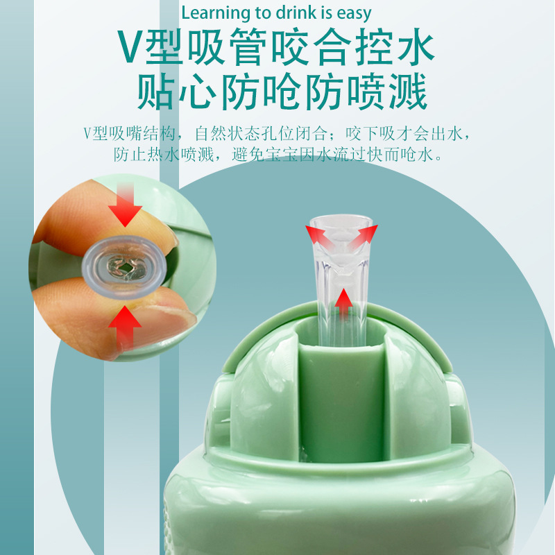 Hg Hegen Square Baby Bottle Conversion Lid with Training Straw Head Auxiliary Accessory, Baby Bottle Conversion Tool