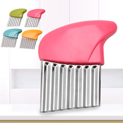 Mini stainless steel potato peeler manual home wave knife kitchen small tool french fries cutter multifunctional chopper