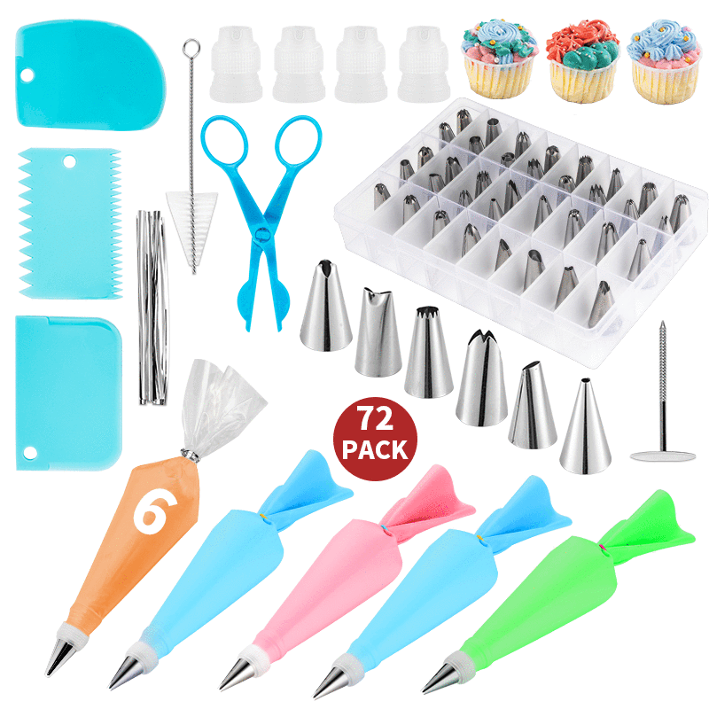 Fábrica en stock personalizado pastel hornear traje hornear herramientas traje de hornear pastel hornear herramientas traje conjunto 72-piezas