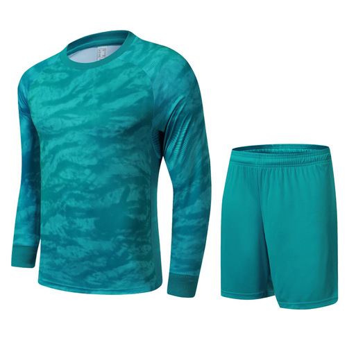 Summer Student Long-Sleeve Soccer Uniform Sports Set for Boys and Girls, Goalkeeper Uniform with Leopard Print Camouflage Goalkeeper Uniform, Goalkeeper Net
