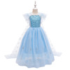 Small princess costume, trench coat, complex dress, suit, “Frozen”, with snowflakes