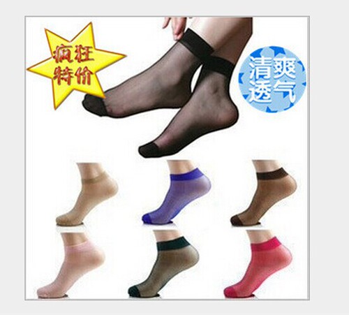 Candy color crystal socks, short socks, ultra-thin transparent short stockings, matching socks, women's stockings, manufacturer wholesale