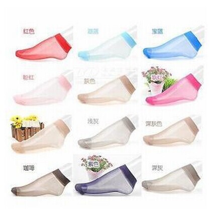 Candy color crystal socks, short socks, ultra-thin transparent short stockings, matching socks, women's stockings, manufacturer wholesale