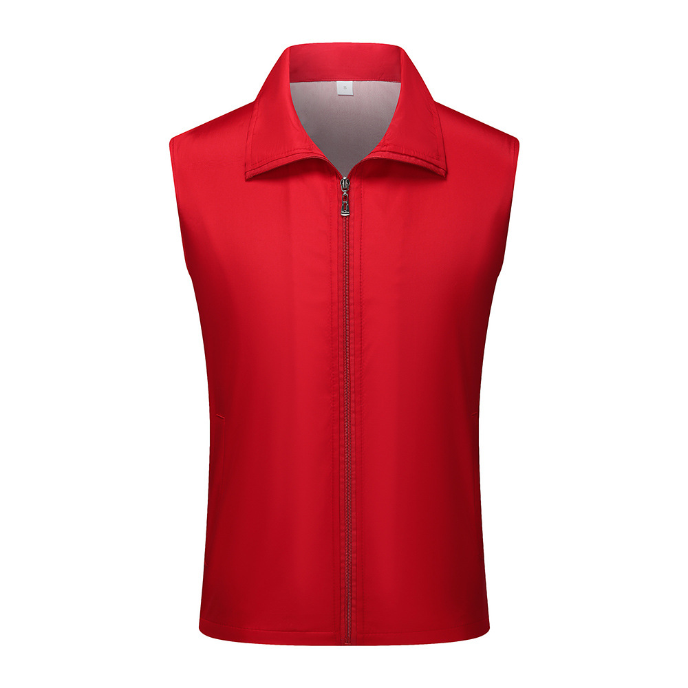 Chalecos de terciopelo grueso tipo piel de melocotón con logotipo personalizado, chalecos promocionales para servicios comunitarios de supermercados, uniformes de equipo hechos a medida al por mayor.