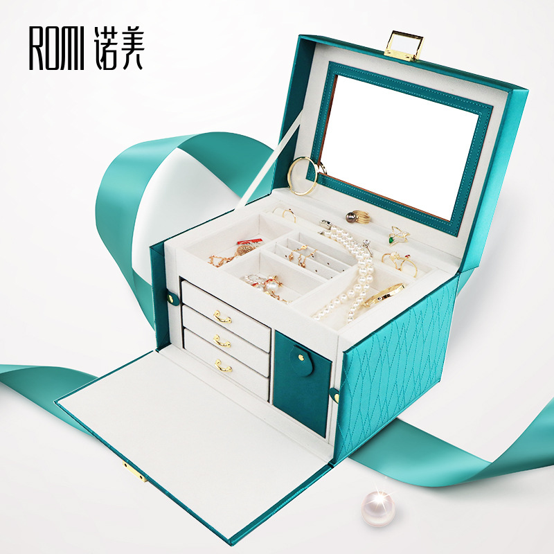 珠宝首饰箱戒指耳钉项链吊坠饰品收纳箱礼盒首饰匣首饰盒戒指盒