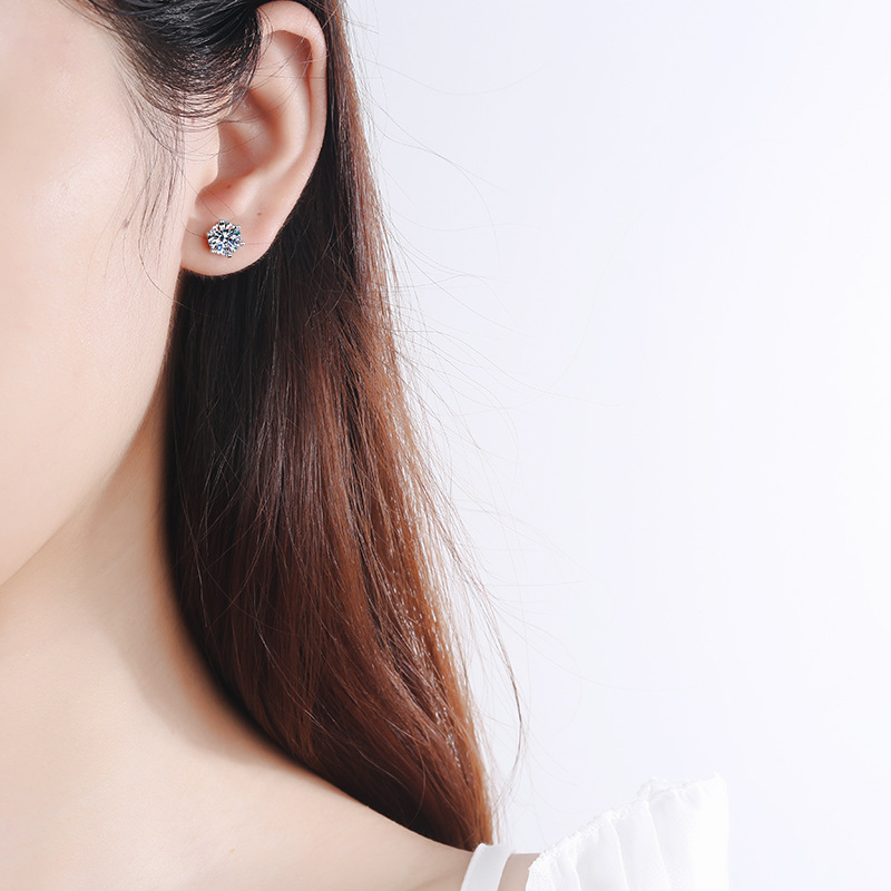 Orecchini a cerchio in moissanite colore d e argento sterling_voghion.com