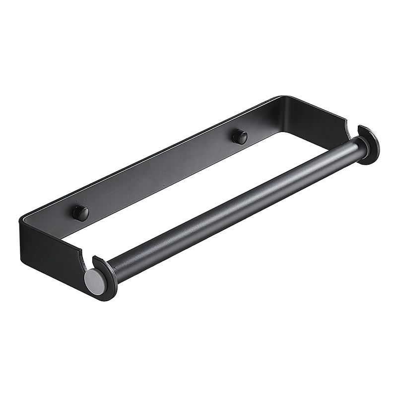 Black space aluminum plastic wrapper storage rack rack kitchen paper shelf standing rack free punching