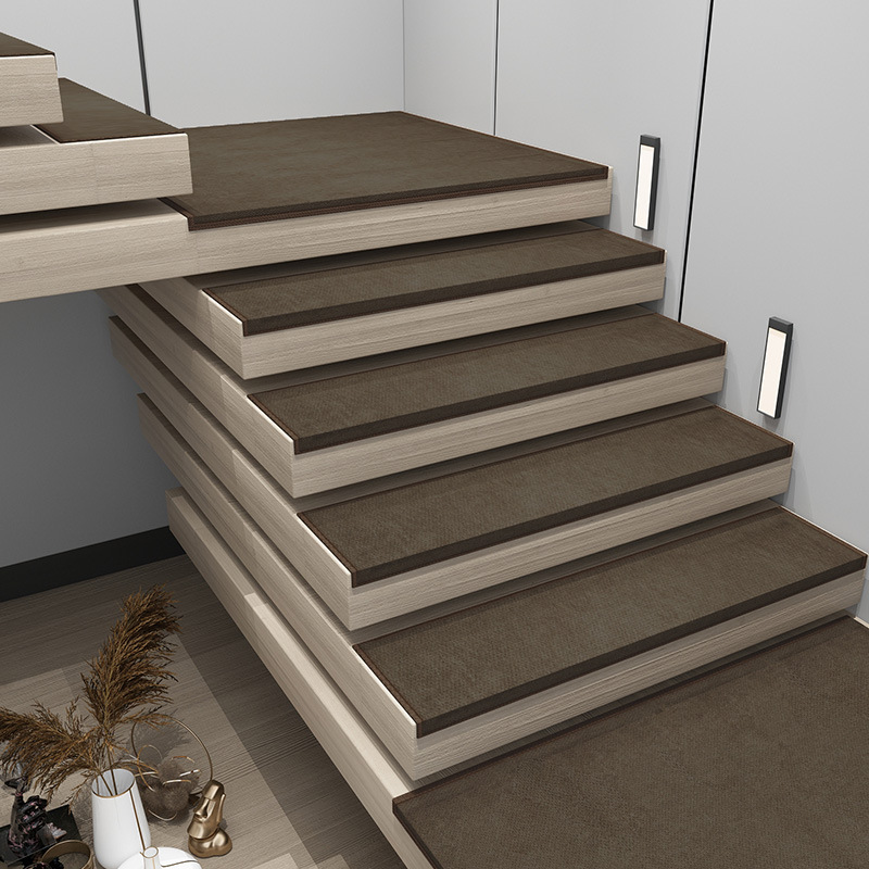 Estera de paso de simple escalera moderna escalera autoadhesiva sin pegamento estera antideslizante alfombra de escalera de madera maciza de color sólido para el hogar