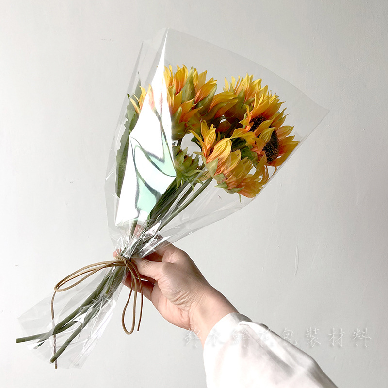 透明多支袋多尺寸高透玻璃紙花束套袋鮮花包裝月花周花簡約網紅