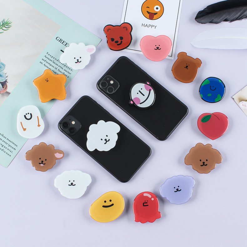 Ins Cartoon Resin Lazy Retractable Acrylic Airbag Phone Holder with Customizable Logo, Digital Ins Style Cute and Fun Ins Cartoon Resin Lazy Retractable Acrylic Airbag Phone Holder with Customizable Logo, Digital Ins Style Cute and Fun