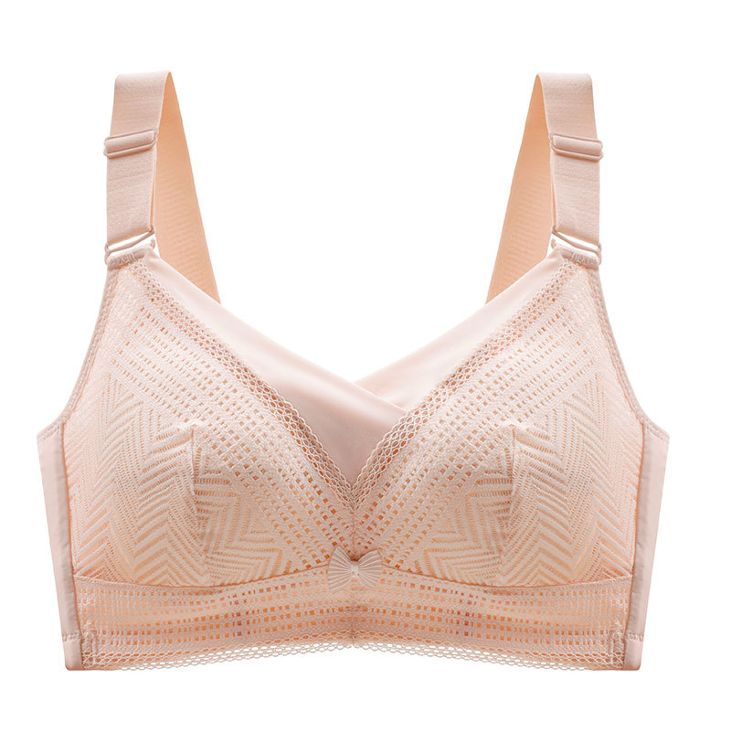 Sujetador de ropa interior de talla grande de copa completa más tamaño grande mm gordo sin anillo de acero anti-flacidez pecho grande pecho pequeño