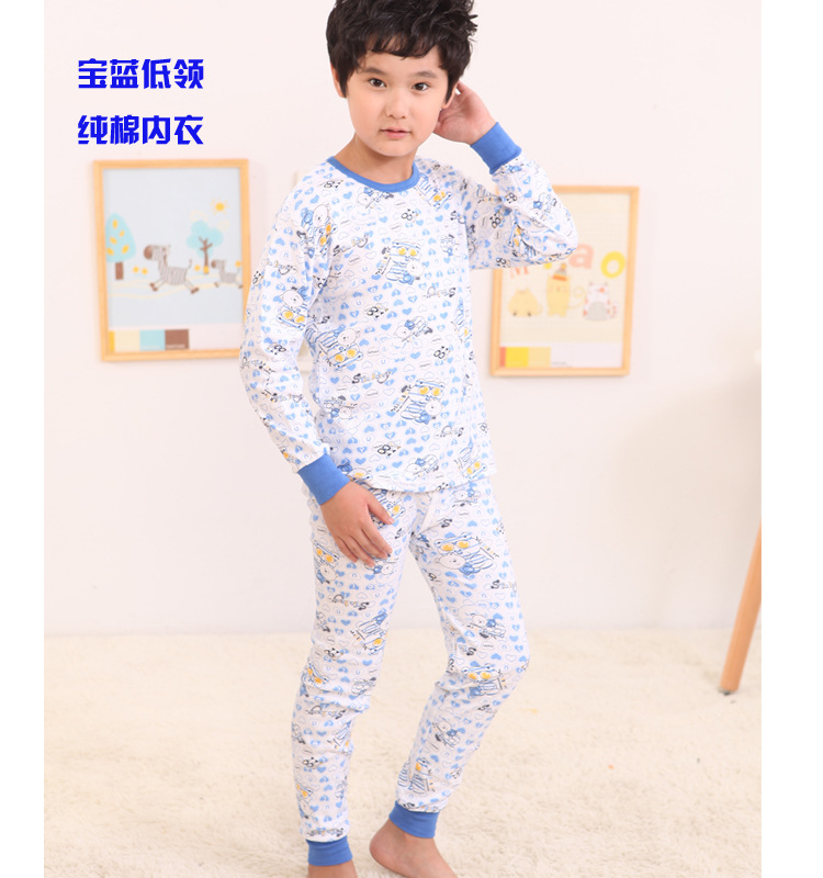 2023 ropa interior infantil traje de algodón medio y grande ropa de otoño para niños pantalones largos conjunto ropa interior para niños suéter de algodón puro algodón