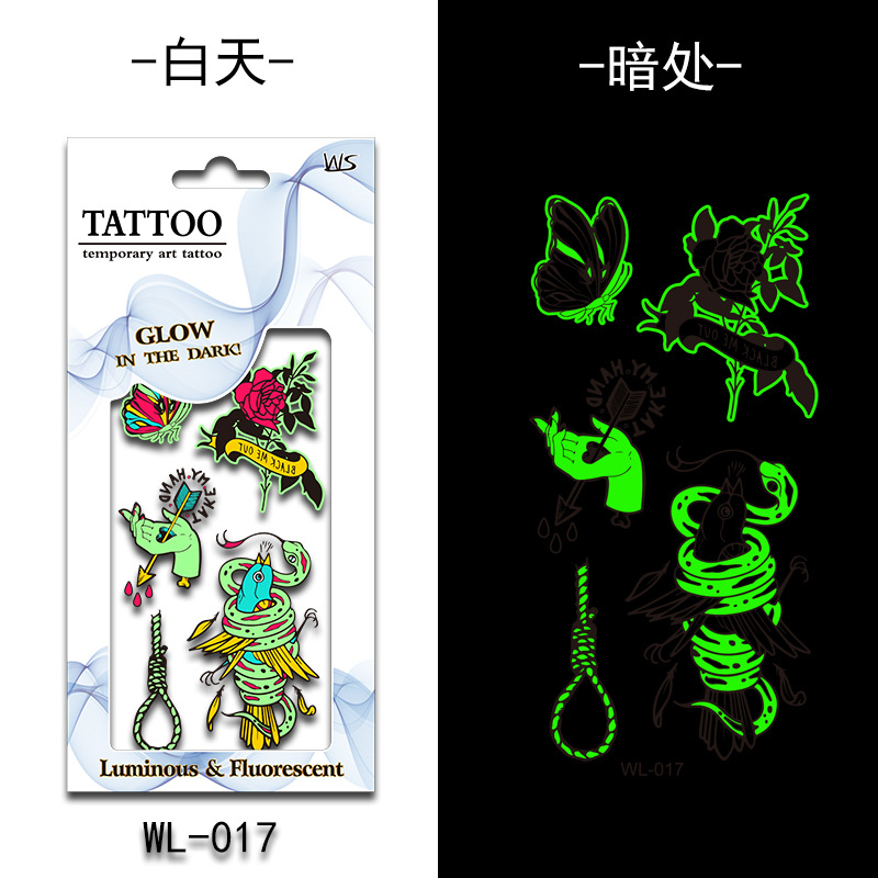 Tatuajes Temporales Luminosos Fluorescentes de Papel de Transferencia de Agua para Halloween image 23