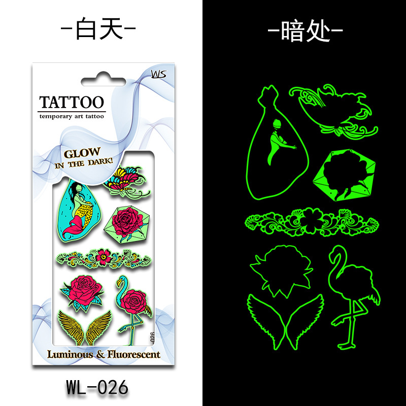 Tatuajes Temporales Luminosos Fluorescentes de Papel de Transferencia de Agua para Halloween image 32