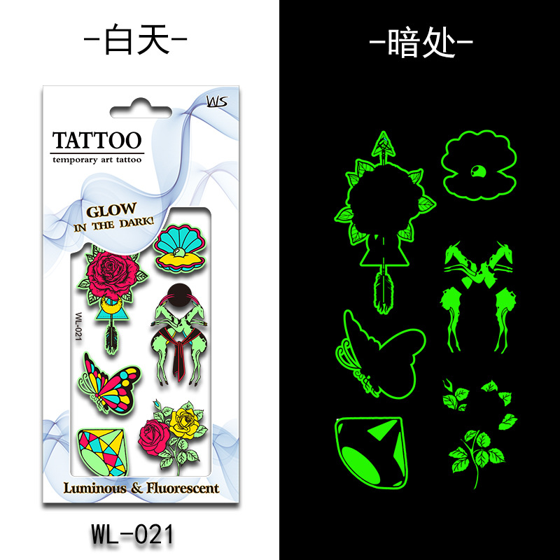 Tatuajes Temporales Luminosos Fluorescentes de Papel de Transferencia de Agua para Halloween image 27