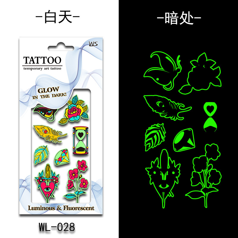 Tatuajes Temporales Luminosos Fluorescentes de Papel de Transferencia de Agua para Halloween image 34