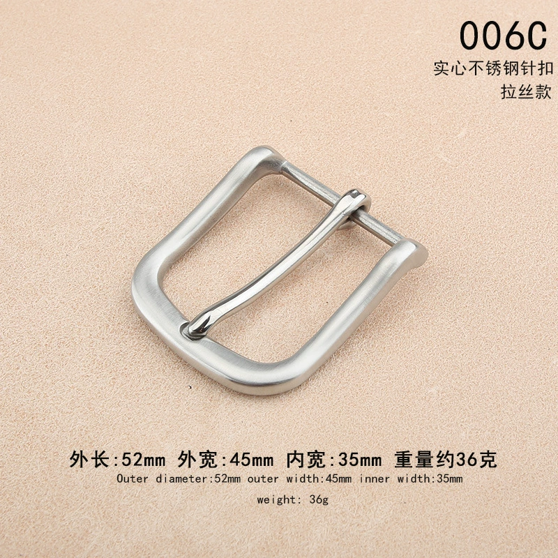 Belt Buckle, Stainless Steel 3.5 cm, Polished Pin Buckle for 3.3–3.4 cm Belts