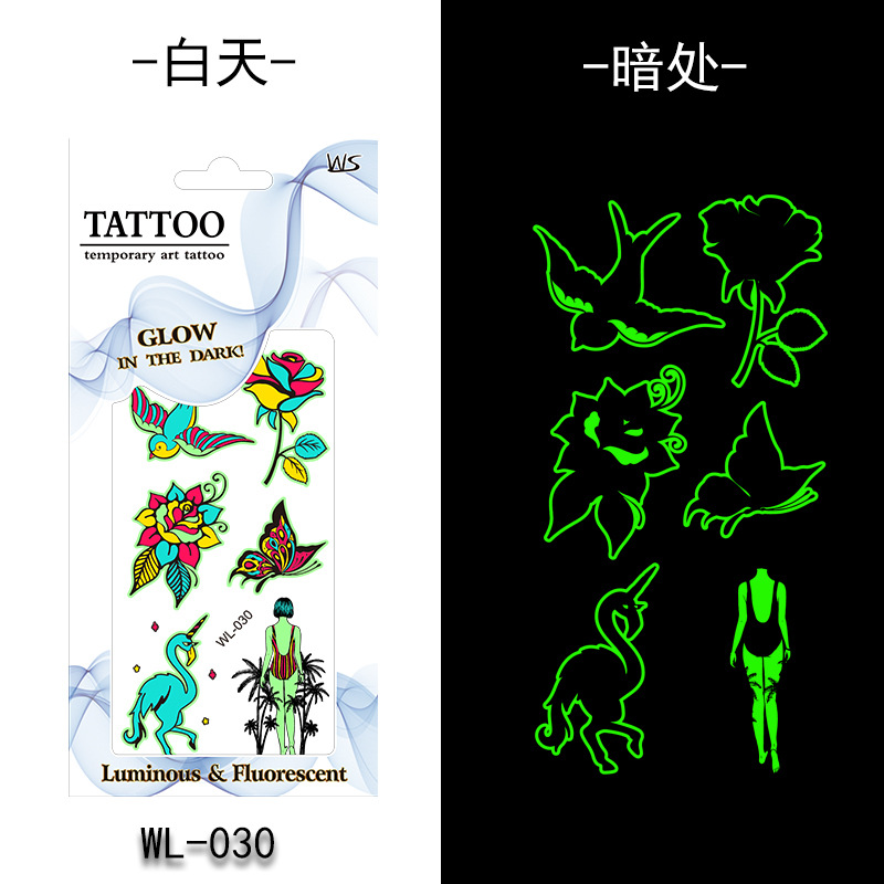Tatuajes Temporales Luminosos Fluorescentes de Papel de Transferencia de Agua para Halloween image 36