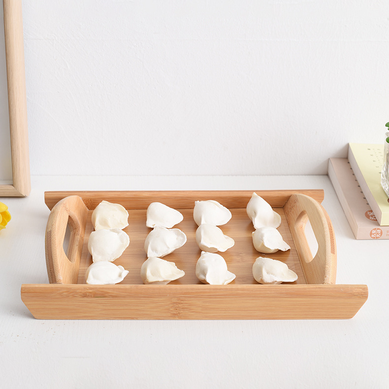水饺木盘子放冰箱速冻室饺子托盘可叠加存放楠木包子食物托盘