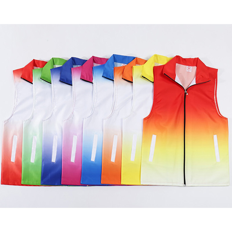 Chaleco de gradiente voluntario de alta gama logotipo personalizado promoción publicitaria ropa de trabajo venta directa de fábrica personalizada
