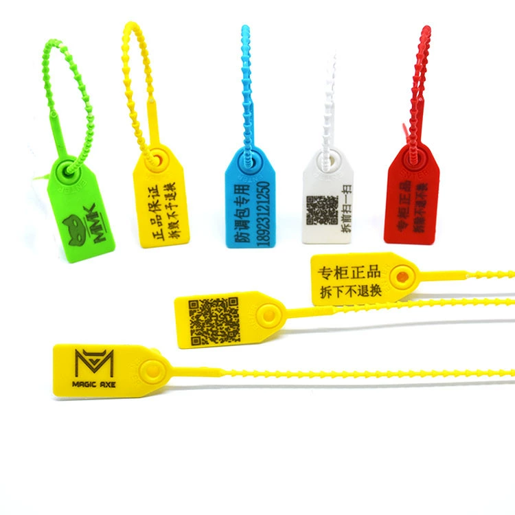 Этикетка для защиты от подделок Одежда Сумка для обуви Пластиковая пломба с регулируемой пряжкой Противоугонная разборка Логистика Одноразовая свинцовая уплотнительная лента