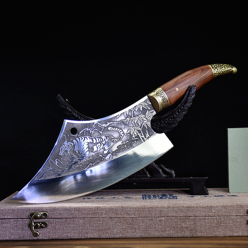 Home Kitchen Knife Hand Forged Slicing Knife Chopping Knife Ghost Hand Made Sharp Bone Knapping Knife Curved Chef Knife Wholesale