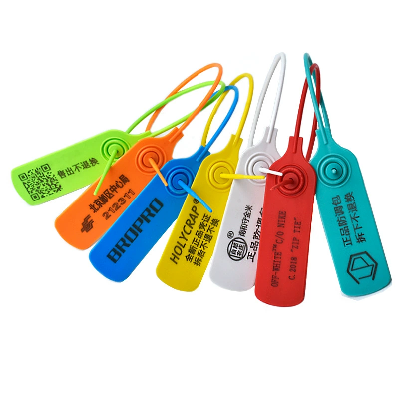 Пластиковый герметичный мешок для одежды и обуви, одноразовый регулируемый мешок, пряжка, этикетка с защитой от разборки, пряжка для защиты от подделок, противоугонная пряжка на складе