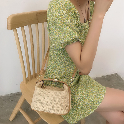 Straw bag for women 2024 foreign trade fashion handbag casual vacation single shoulder diagonal beach bag