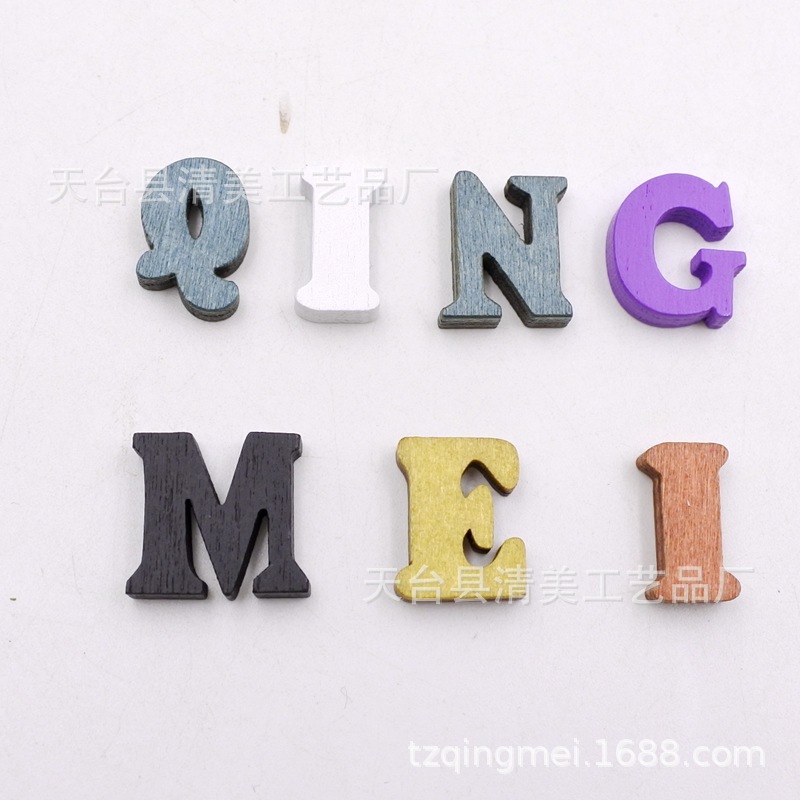 26 letras inglesas retro color mezclado madera decorativa color retro letras 100 unidades un paquete