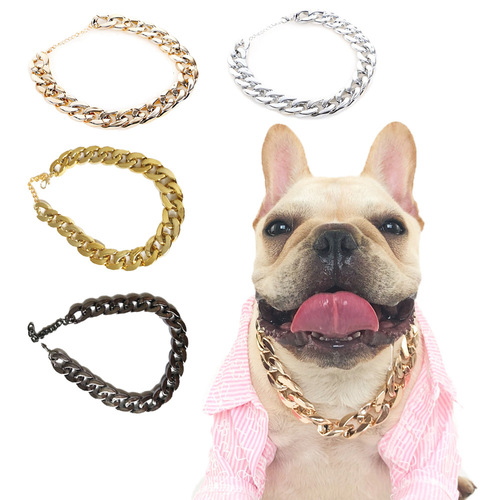 Manufacturer wholesale dog accessories French Bulldog necklace Schnauzer pet gold chain small dog pet necklace accessories