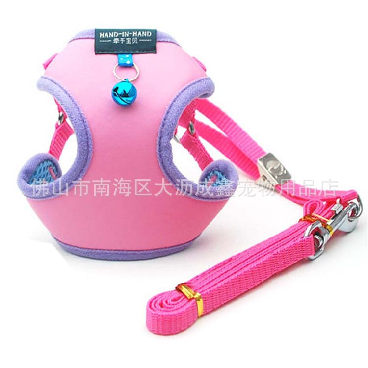 Soft leather body protection small dog Teddy chest strap leash dog cute suit universal for dogs and cats