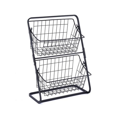 Kitchen storage rack iron removable countertop multi-layer spice rack fruit kitchen utensil storage kitchen storage rack