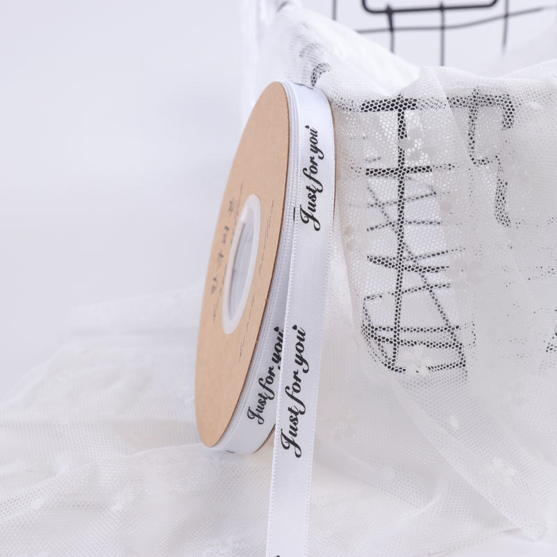 1cm impreso cinta inglesa arco de impresión en relieve cinta flor regalo material de embalaje al por mayor