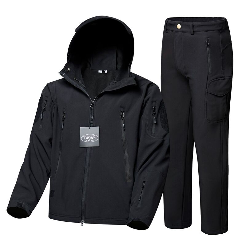 Shark Skin Softshell Jacket Set, Windproof, Rainproof, Warm, Three-In-One, Factory Direct Sale