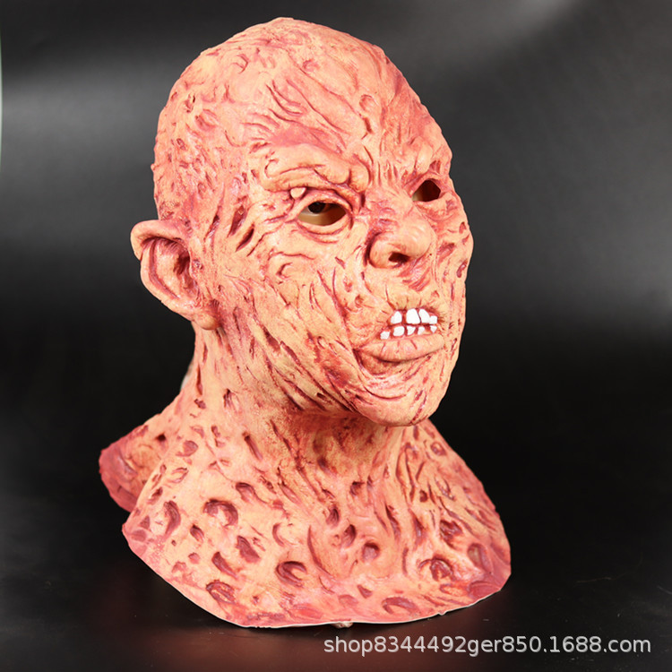Fredi máscara látex tocado bioquímica Zombie Jason cos Halloween horror cara podrida Zombie Casa Encantada Accesorios
