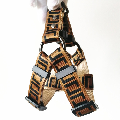 Amazon Cross-border Same Product Double Letter Pet Chest Harness Dog Leash Pet Accessory Wholesale