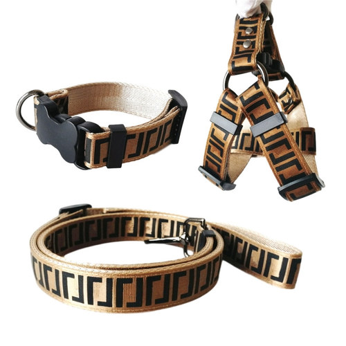 Amazon Cross-border Same Product Double Letter Pet Chest Harness Dog Leash Pet Accessory Wholesale