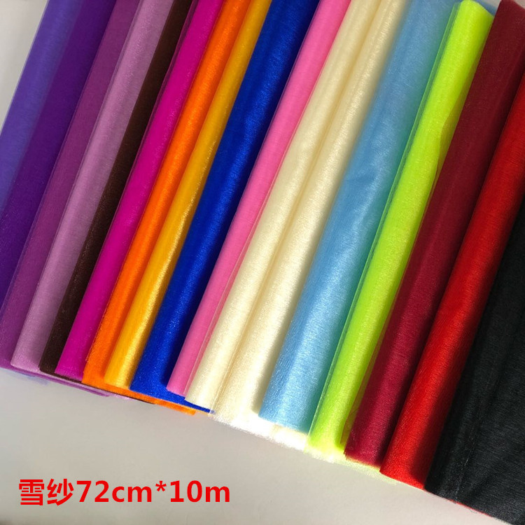 Cross-border spot wedding decoration snow yarn 75cm * 10m flower packaging yarn curtain OPP paperless tube packaging crystal yarn