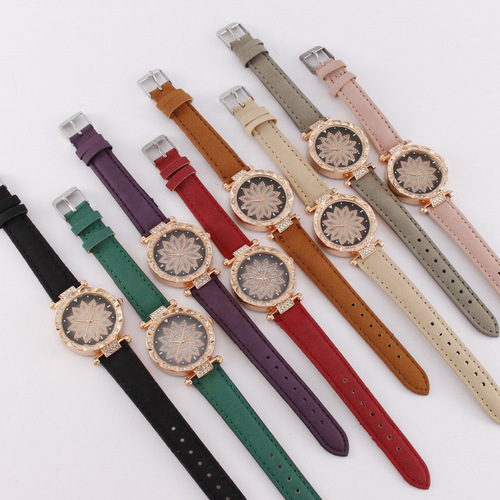 Manufacturer wholesale foreign trade starry sky time and space movement women's watch women's watch strap quartz fashion watch